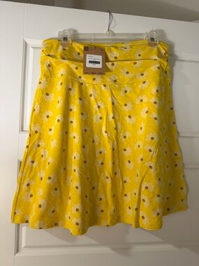 NWT Toad & Co Yellow Floral A-Line Skirt